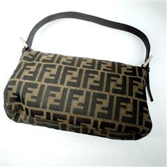 Fendi Zucca FF Baguette Brown Shoulder Bag!